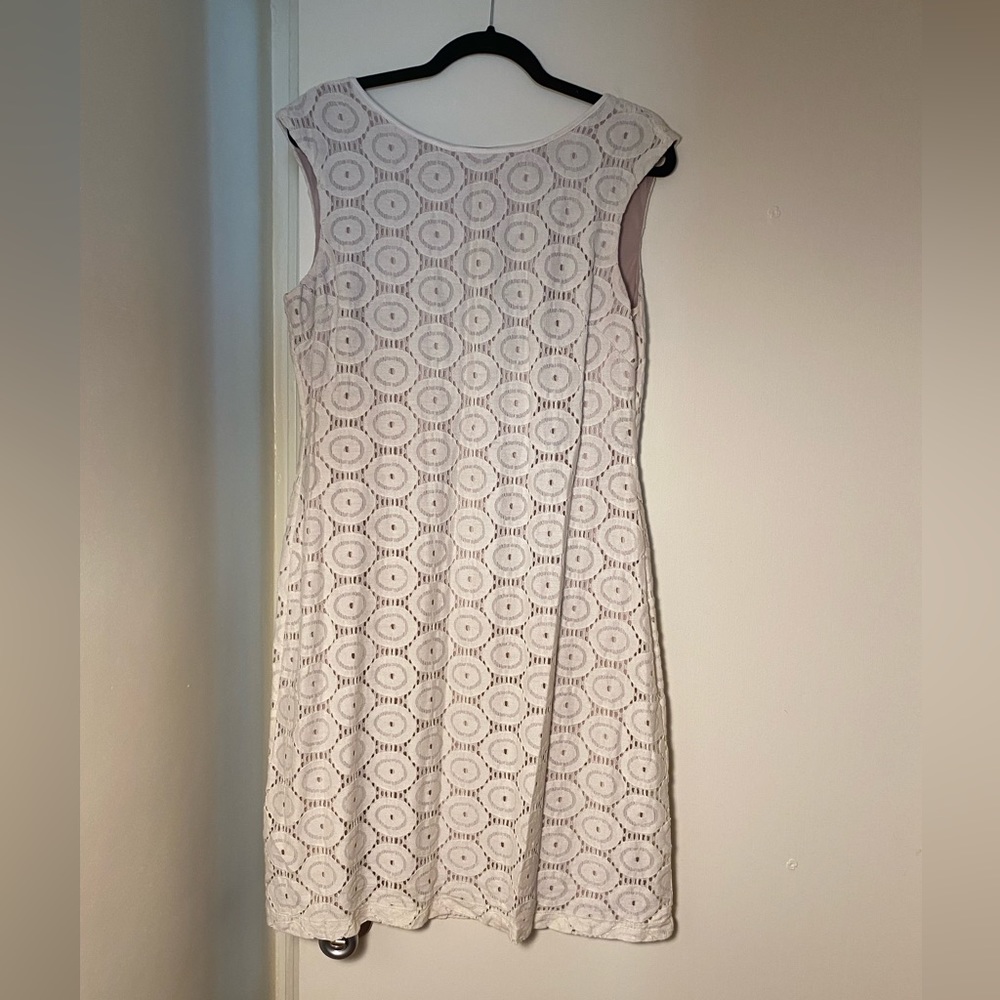 Cream patterned shift dress